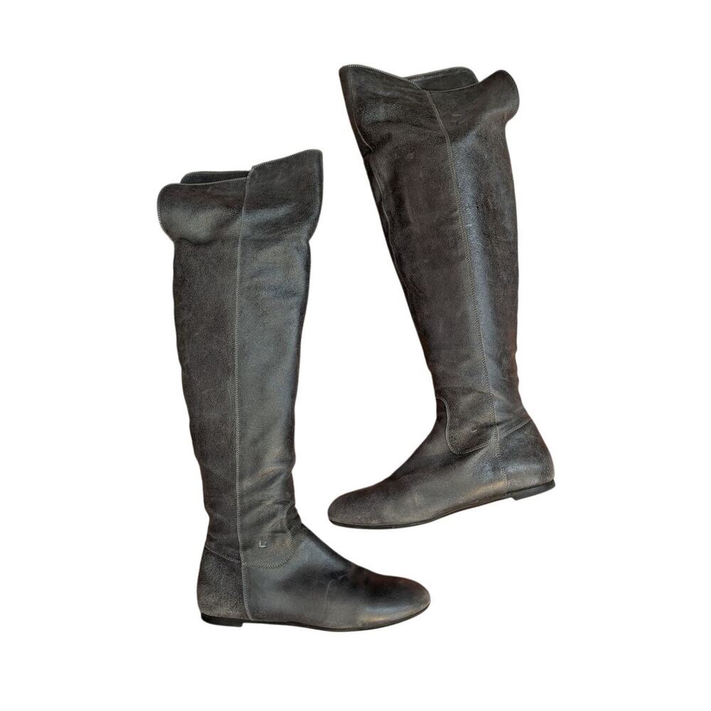 Fratelli‎ Rossetti Women's Knee-High Black Leather Riding Boots Size 9.5